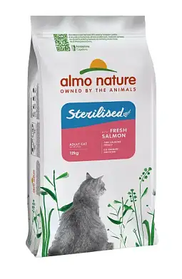 Almo Nature Sterilised Fresh Salmon сухой корм для взрослых стерилизованных кошек со свежим лососем 