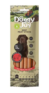 DOGGY JOY лакомство для собак крупных пород, мясные колбаски из говядины
