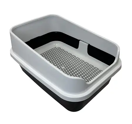 Купить homecat Комфорт плюс туалет для кошек с бортиком и сеткой черно-белый