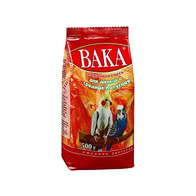 Вака сухой корм для маленьких и средних попугаев п/э